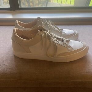 SuitSupply Leather Sneakers (Tan and White)